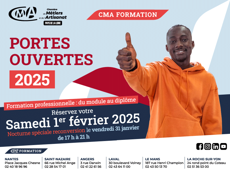 Portes ouvertes 2025 | jeune apprenti avec un pouce en l'air | 31 janvier et 1er février
